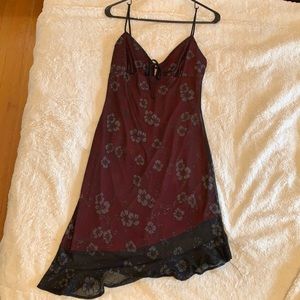 ❤️‍🔥 Deep Dark RED, SPARKLY DRESS, MEDIUM, deep V. | Asymmetrical